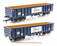 4F-025-014 Dapol MJA Bogie Ballast Wagon number 502009 - 502010 in GBRf livery